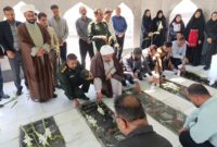 غبارروبی گلزار شهدای گمنام در شهرستان حاجی آباد