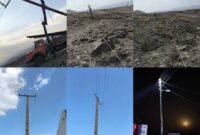 ترمیم خسارت‌های ناشی از بارندگی و طوفان به شبکه برق در شهرستان بشاگرد